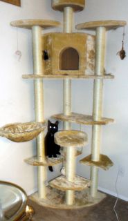 Cat Tree Condo 80 Furniture Scratching Post Pet House Beige Nice 