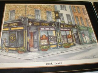 Set of 4 Cork Dinner Placemats Irish Pubs in Box by Pimpernel England 