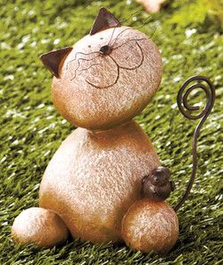Kitty Cat Outdoor Garden Statue Decor for Yard Looks Like Stone River 