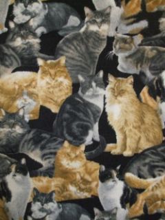 information policies anti pill cat fleece fabric tiger tabby calico