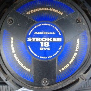   Cerwin Vega Speaker 18 Pro SubWoofer Sub 1600 watts 4 Ohm Stroker