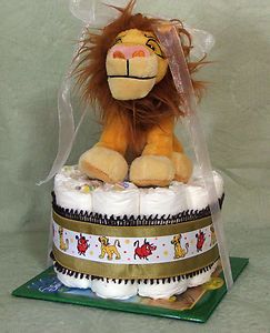 Tier Diaper Cake Lion King Baby Shower Centerpiece Boy or Girl