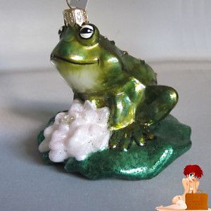New Authentic Olivia Riegel Swarovski Crystal Hand Painted Glass Frog 