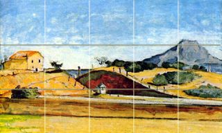 Art Mural Ceramic Landscape Backsplash Tile Cezanne 382