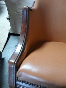 Hollywood Regency Tub Chair Klismos Legs Vintage Deco
