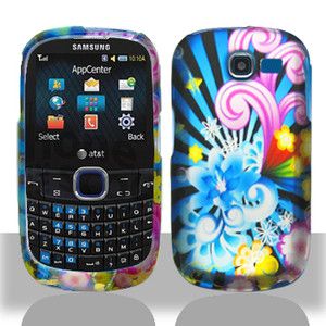 For Samsung A187 Cell Phone Neon Floral Texture Accessory Hard Case 
