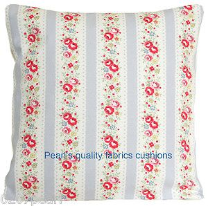 Cushion Pillow Cover Cath Kidston Fabric Lace Stripe Dove Grey French 