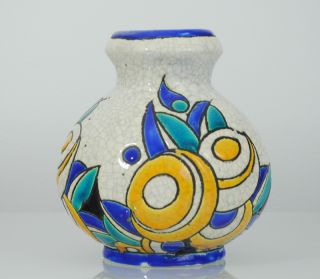 Superb Charles Catteau 1920s Art Deco Ceramic Vase D1175 Boch Freres 