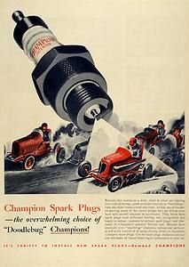 1939 Ad Doodlebug Champion Spark Plugs Car Parts Soap Box Derby 