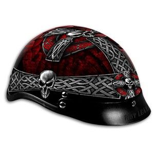 Celtic Cross Dot Motorcycle Helmet with Storage Bag Size Small Fnt 