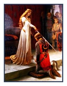 The Accolade by Edmund Leighton Cross Stitch Chart