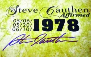 Ron Turcotte Jean Cruguet Steve Cauthen Autographed Triple Crown Glory 
