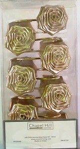 New Chapel Hill Set of 12 Rose Shower Curtain Hooks Rings Champagne 