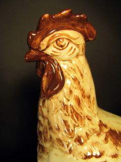   Pennsbury Pottery Hand Painted Ceramic Rooster Hen Figurines