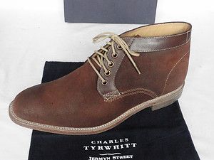 Charles Tyrwhitt Dark Brown Distressed Suede Chukka Boots UK 10 F