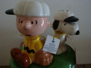   Peanuts Salt Pepper Shakers Snoopy Charlie Brown Baseball