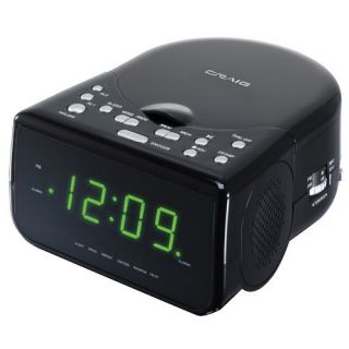Craig CR41470B Dual Alarm Clock Radio with CD Player Black