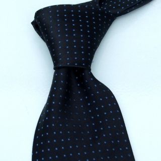 Stark CHARVET Tie Black Blue Pindots
