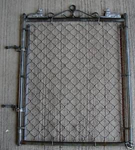 Vtg Unique Russian Wolfhound Dog Chain Link Fence Gate