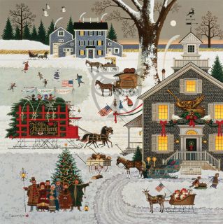 Charles Wysocki Cape Cod Christmas Giclee Canvas 2