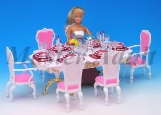 Grand Dinning Table Set Table Chair Dinnerware Playful Accessories for 