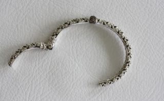 Charles Krypell Sterling Silver Brown Diamond Deco Cuff Bracelet