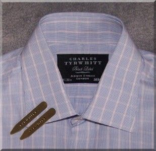 Charles Tyrwhitt L s Double Cuff Check Shirt 15 Collar Black Label 