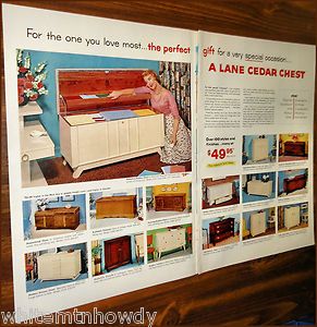 1955 Lane Cedar Hope Chest 2 PG Photo Ad 15 Models w Prices