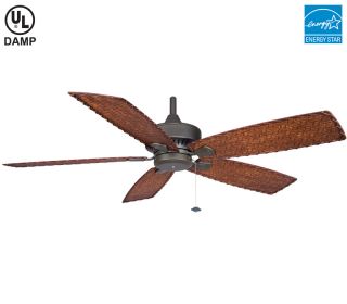   Cancun Oiled Bronze Outdoor Damp Ceiling Fan FP8009OB CFM 5848