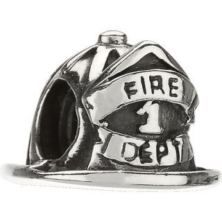 Authentic Chamilia Firefighter Helmet Hat Sterling Silver Charm Bead 