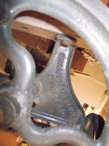   Champion Blower Forge Hand Cranked Drill Press #102 3 Primitive Tool