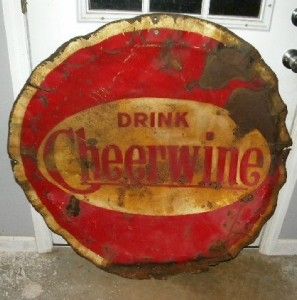 old cheerwine bottlecap salisbury nc diecut soda sign