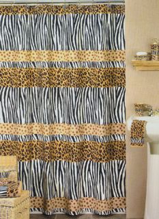Funky Animal Print Leopard Cheetah Zebra Shower Curtain