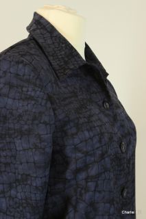 BRIGGS Sz MP Dark Blue Coat with Snake Skin Print Fully Lined NR