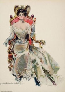 1906 Howard Chandler Christy Girl Victorian Color Print