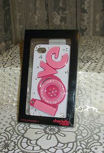 PRETTY Rhinestone Pink Love IPhone 4 Cell Phone Case Cover US Seller