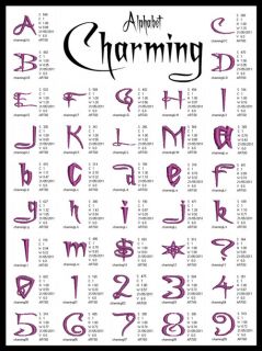 Charming Font Machine Embroidery 72 Designs 1in