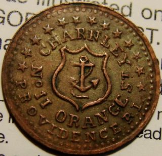 1863 CHARNLEY UNION CIVIL WAR TOKEN PROVIDENCE R.I. F 700C 3A R 3 