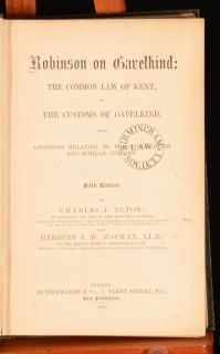   On Gavelkind Common Law Kent Charles Elton Herbert Mackay Scarce