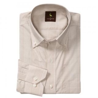 Tailorbyrd Multi Check Sport Shirt 100% Cotton   Long Sleeve   Khaki 