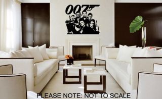 007 JAMES BOND, ALL 6 FROM 1962 TO 2012   WALL STICKER   VINYL WALL 