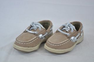 Sperry Top Sider Bluefish Greige Leopard Print Leather Girls Boat 