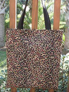 Cheetahs Big Cats Print Handmade Reversible Fabric Tote Bag Purse 