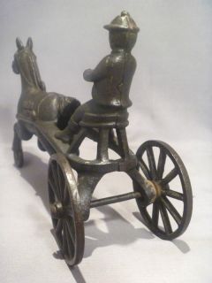 RARE Harness Racing  Made in Canada  Cast Iron Driver Horse Pulling 
