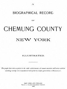 1902 Biographical Record of Chemung County New York NY