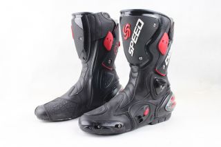 NEW COOL MENS LEATHER MOTORCYCLE RACING BOOTS ~ US ALL SIZE