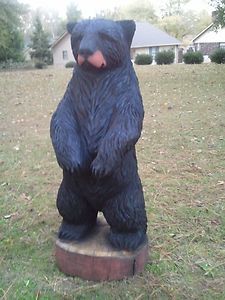 FOOT 40 CHAINSAW CARVED STANDING BLACK BEAR CARVING QUALITY 