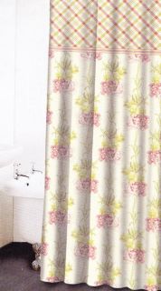 Waverly Starla Chic Plaid Floral Shower Curtain Sale
