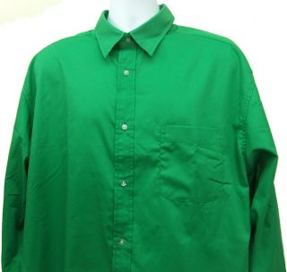 Mens Chereskin L s Shirt Silky Green Cotton Casual XL