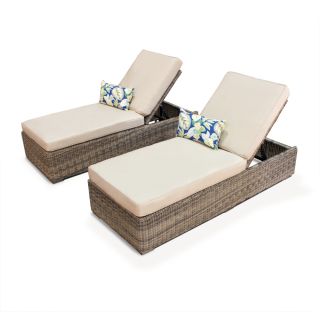 PAIR OF ROYAL SUNBRELLA OUTDOOR PATIO WICKER CHAISE LOUNGE CHAIRS